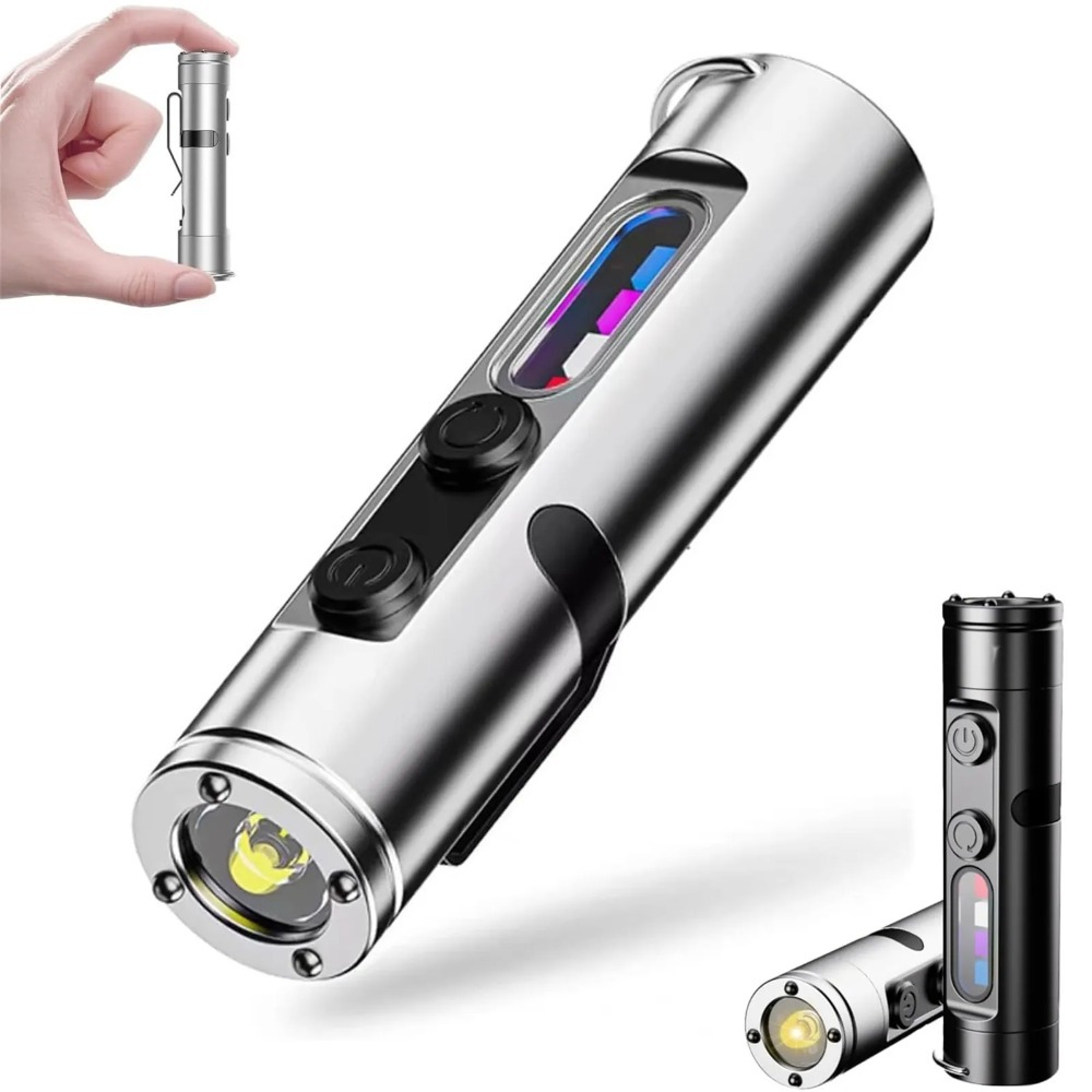 Outdoor Adventure Trips - LED 懐中電灯ミニポータブル EDC トーチ Type-C 充電式磁気ハットクリップランプ