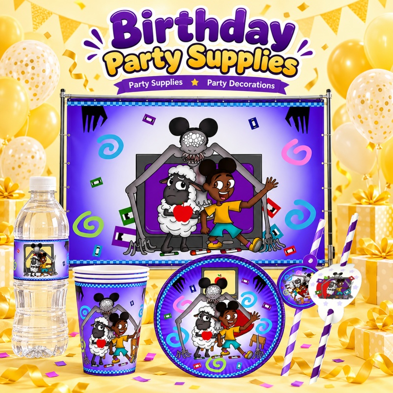Outdoor Adventure Birthday Party - アマンダ・ザ・アドベンチャラー、誕生日パーティーの飾り付け、使い捨てのテーブルウェアセット、人気の漫画デザイン、屋内・屋外で使用可能。