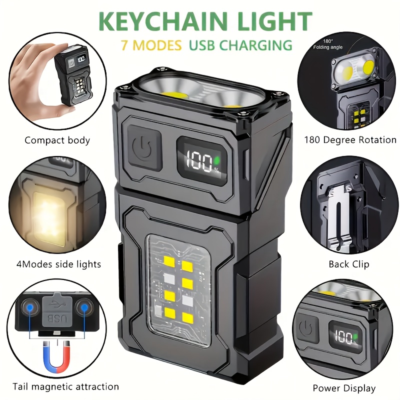 ミニ充電式 LED ポケット懐中電灯ポータブルサイド COB - Outdoor Adventure Trips のレビューと価格