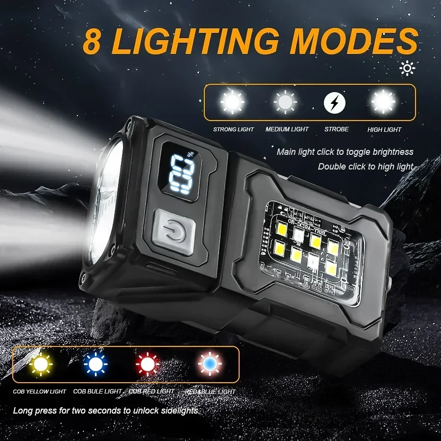 ミニ充電式 LED ポケット懐中電灯ポータブルサイド COB - Outdoor Adventure Trips のレビューと価格