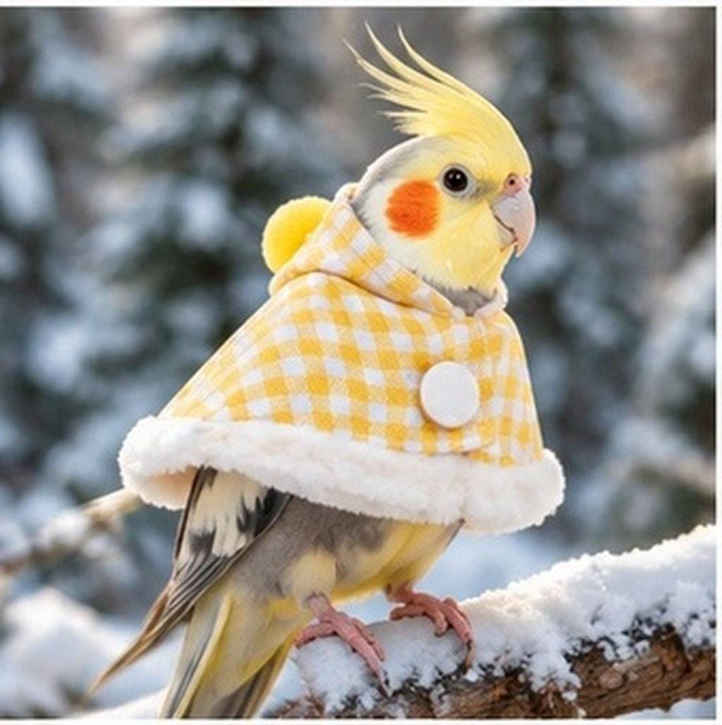 オウム、コッカティエル、インコ用のチェック柄の鳥用ケープ。暖 - Outdoor Adventure Outfit のレビューと価格