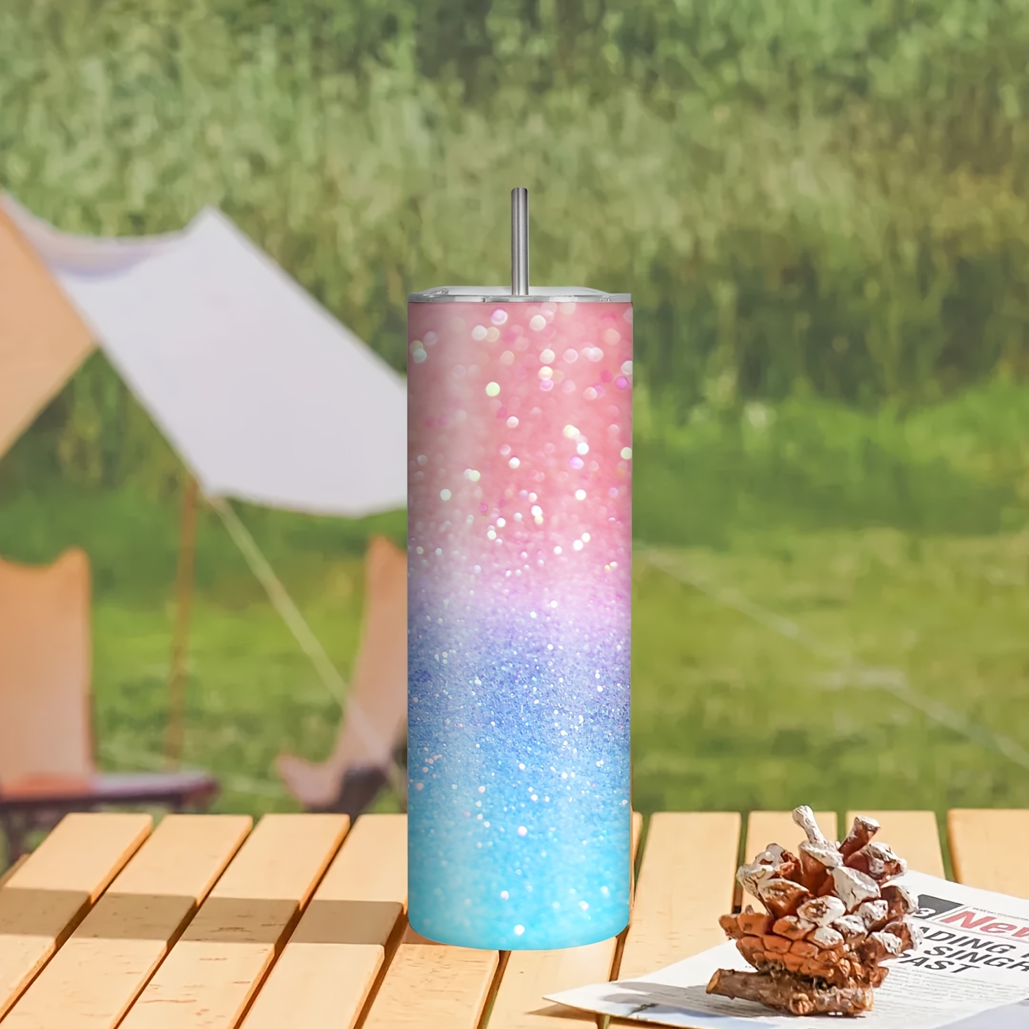 漏れ防止トラベルマグ（ストローと蓋付き）1個 |   コーヒ - Outdoor Adventure Birthday Party のレビューと価格